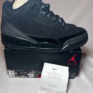 Size 9 - Nike Air Jordan 3 Retro Black Cat 2025 Men's Shoes